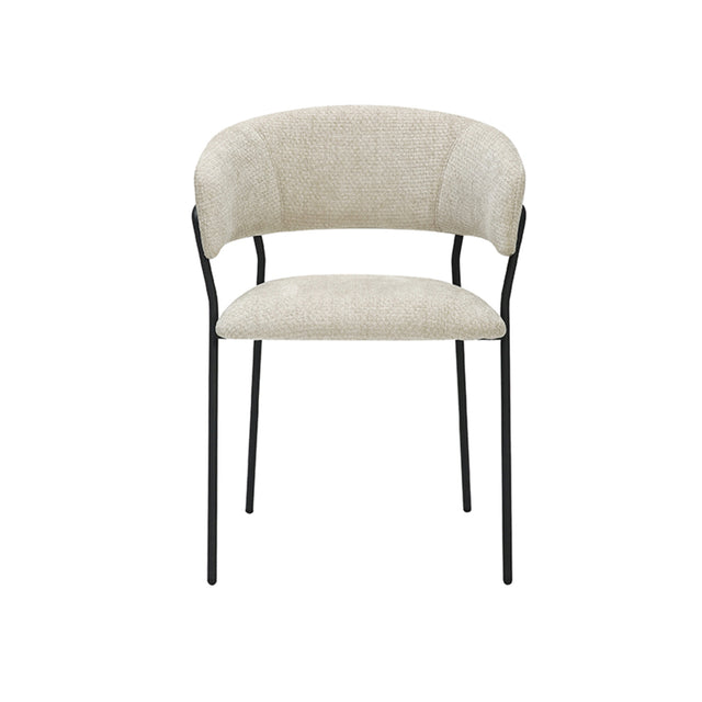 LABEL51 Eetkamerstoel Luuk - Naturel - Elite - Black Frame
