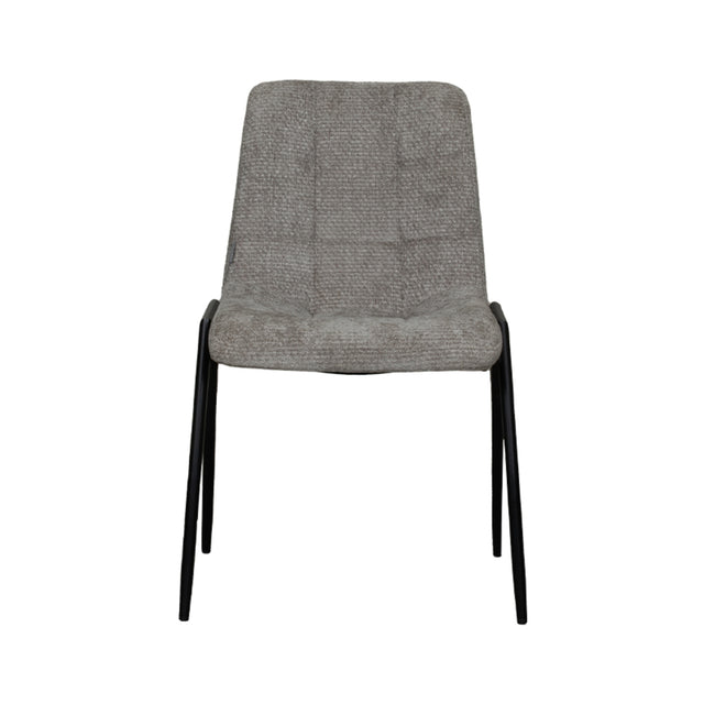 LABEL51 Eetkamerstoel Noor - Stone - Elite - Black Frame