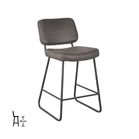 LABEL51 Barkruk Noah - Antraciet - Microfiber - Zithoogte 65 van LABEL51 - laagste prijs offerte van PureWonen