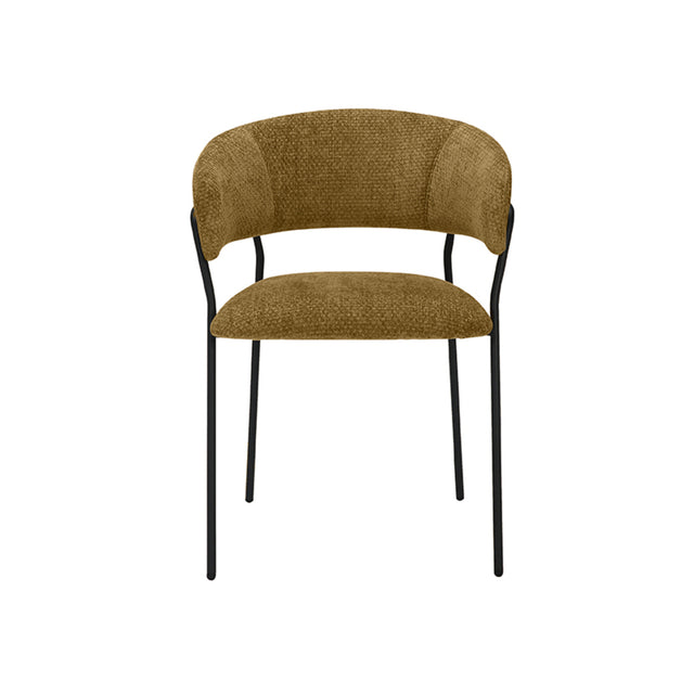 LABEL51 Eetkamerstoel Luuk - Mustard - Elite - Black Frame