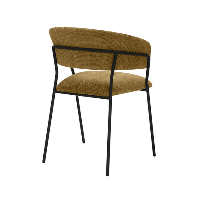 LABEL51 Eetkamerstoel Luuk - Mustard - Elite - Black Frame