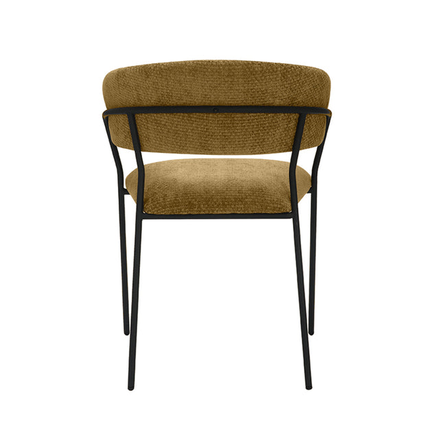 LABEL51 Eetkamerstoel Luuk - Mustard - Elite - Black Frame