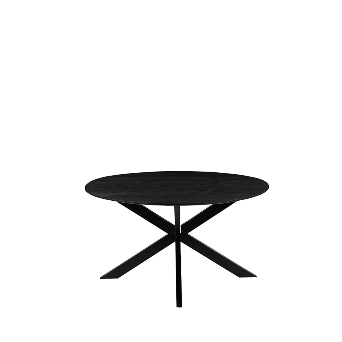 LABEL51 Eetkamertafel Otis - Zwart - Mangohout - 130 cm - Rond van LABEL51 – Luxe comfort op maat van PureWonen. Vraag naar de beste prijs.
