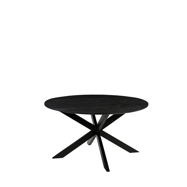 LABEL51 Eetkamertafel Otis - Zwart - Mangohout - 140 cm - Rond van LABEL51 – Luxe comfort op maat van PureWonen. Vraag naar de beste prijs.