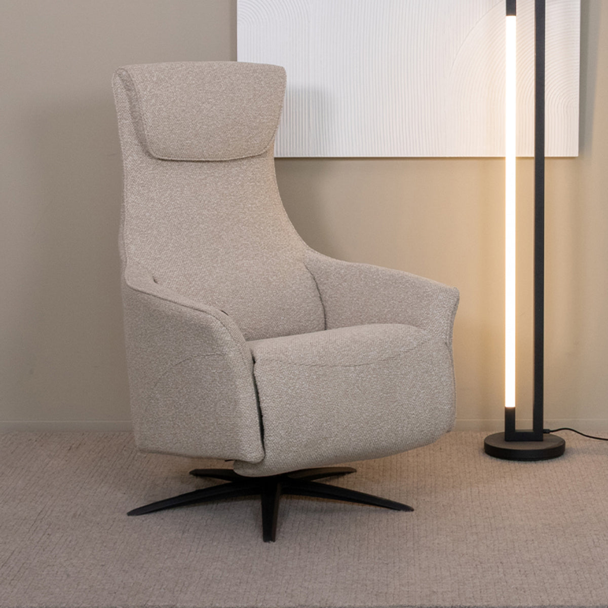 LABEL51 Fauteuil Lund - Naturel - Boucle - One Size