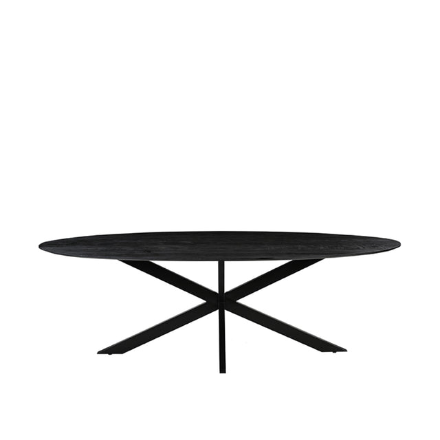 LABEL51 Eetkamertafel James - Zwart - Mangohout - 240 cm - Ovaal van LABEL51 - laagste prijs offerte van PureWonen