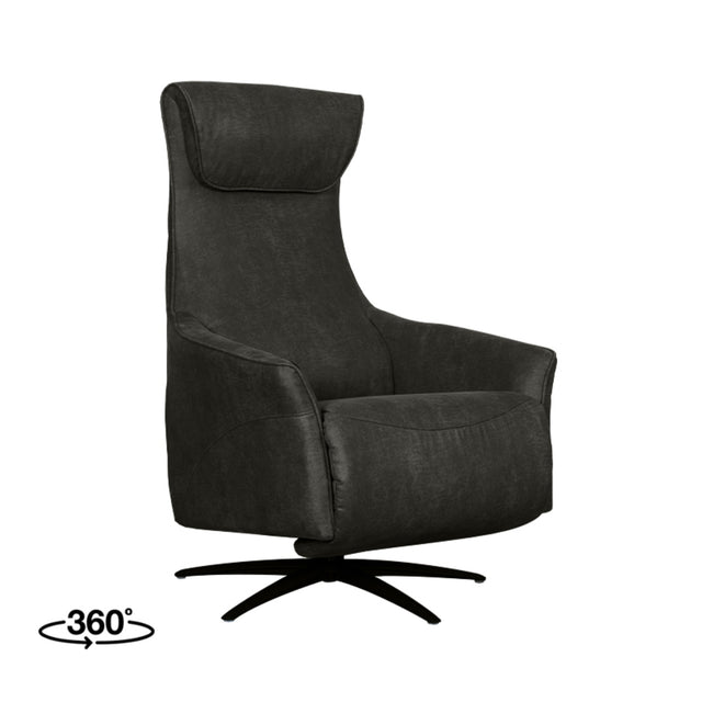 LABEL51 Fauteuil Lund - Antraciet - Micro Suede - One Size