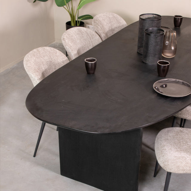 LABEL51 Eetkamertafel Cooper - Zwart - Mangohout - 250x110 cm van LABEL51 - laagste prijs offerte van PureWonen