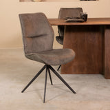 LABEL51 Eetkamerstoel Comfy - Antraciet - Cosmo - Zwart Onderstel van LABEL51 - laagste prijs offerte van PureWonen