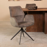 LABEL51 Eetkamerstoel Mellow - Antraciet - Cosmo - Zwart Onderstel van LABEL51 – Luxe comfort op maat van PureWonen. Vraag naar de beste prijs.