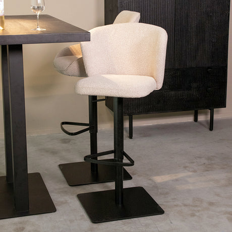 LABEL51 Barkruk Wave - Naturel - Boucle - Gaslift van LABEL51 - laagste prijs offerte van PureWonen