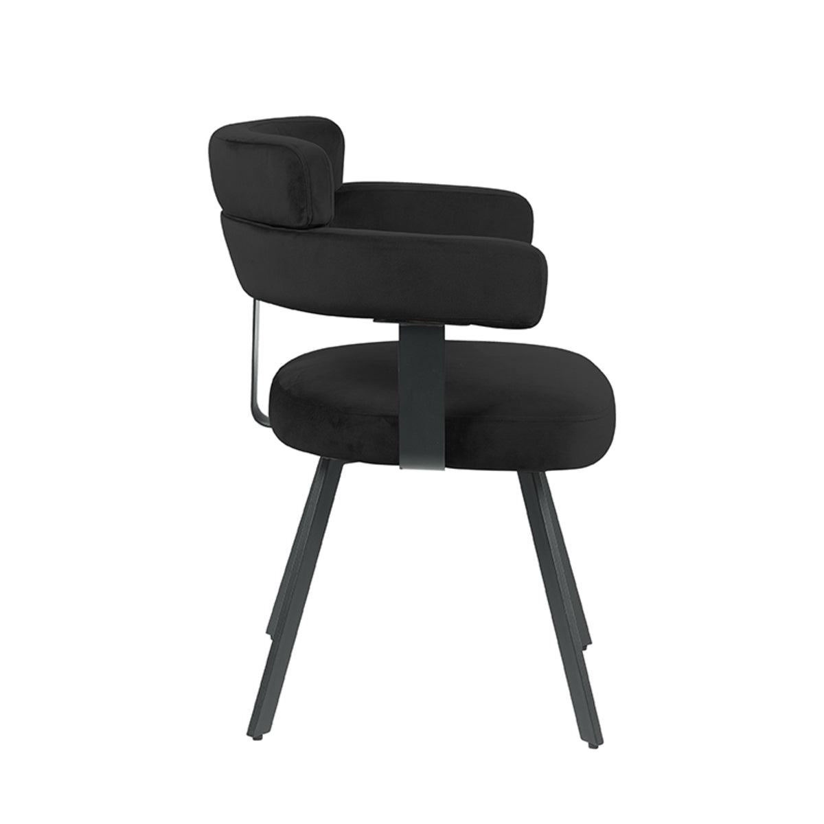 LABEL51 Eetkamerstoel Bardio - Zwart - Fluweel van LABEL51 – Luxe comfort op maat van PureWonen. Vraag naar de beste prijs.