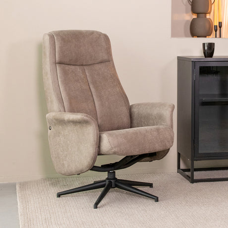 LABEL51 Fauteuil Bergen - Taupe - Micro Suede - Excl. Hocker van LABEL51 – Luxe comfort op maat van PureWonen. Vraag naar de beste prijs.