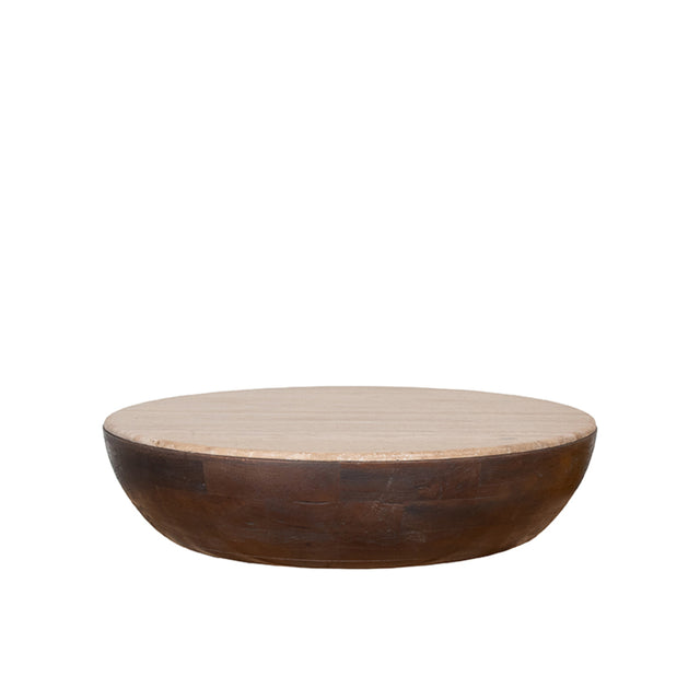 LABEL51 Salontafel Bowl - Espresso - Travertin van LABEL51 – Luxe comfort op maat van PureWonen. Vraag naar de beste prijs.