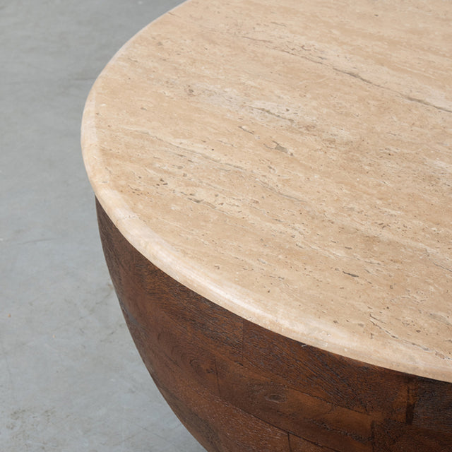 LABEL51 Salontafel Bowl - Espresso - Travertin van LABEL51 – Luxe comfort op maat van PureWonen. Vraag naar de beste prijs.