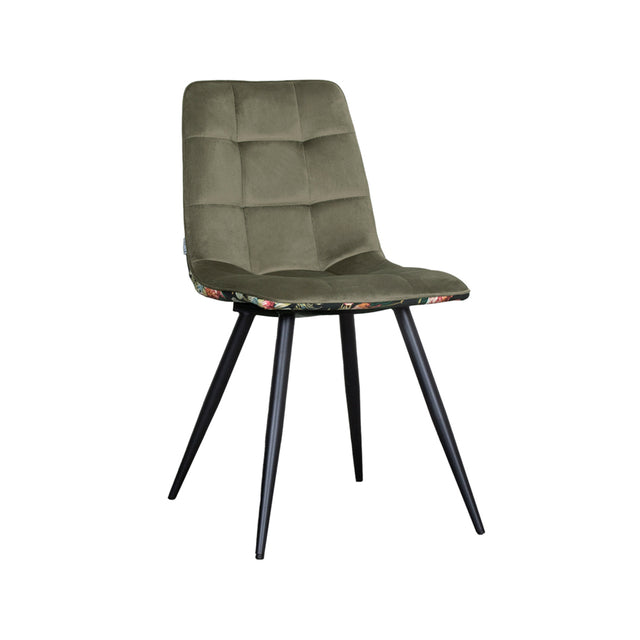 LABEL51 Eetkamerstoel Bistro - Multicolor - Fluweel - Black Frame