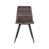 LABEL51 Eetkamerstoel Bistro - Taupe - Fluweel - Black Frame