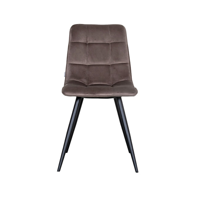 LABEL51 Eetkamerstoel Bistro - Taupe - Fluweel - Black Frame