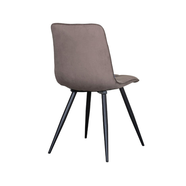 LABEL51 Eetkamerstoel Bistro - Taupe - Fluweel - Black Frame