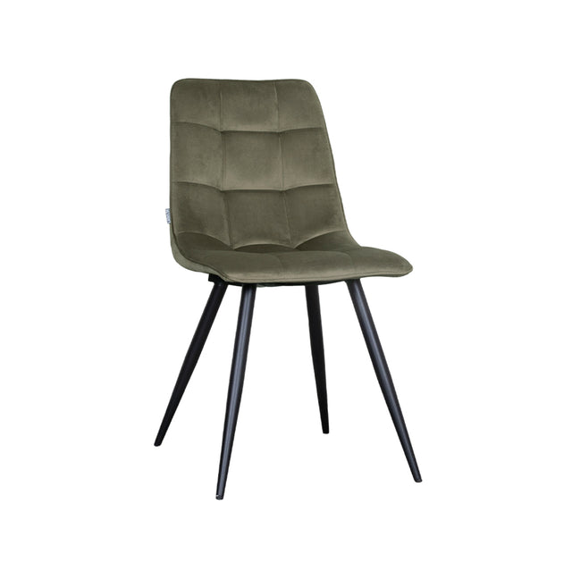 LABEL51 Eetkamerstoel Bistro - Hunter - Fluweel - Black Frame