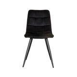 LABEL51 Eetkamerstoel Bistro - Zwart - Fluweel - Black Frame