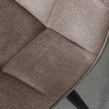 LABEL51 Eetkamerstoel Bistro - Taupe - Micro Suede - Black Frame