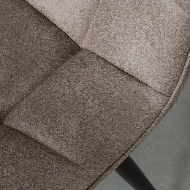 LABEL51 Eetkamerstoel Bistro - Taupe - Micro Suede - Black Frame