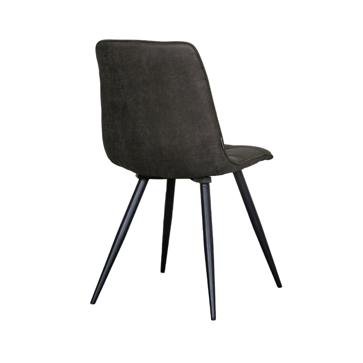 LABEL51 Eetkamerstoel Bistro - Antraciet - Micro Suede - Black Frame