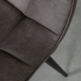 LABEL51 Eetkamerstoel Bistro - Antraciet - Micro Suede - Black Frame