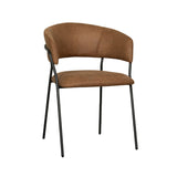 LABEL51 Eetkamerstoel Luuk - Cognac - Micro Suede - Black Frame