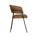 LABEL51 Eetkamerstoel Luuk - Cognac - Micro Suede - Black Frame