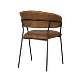 LABEL51 Eetkamerstoel Luuk - Cognac - Micro Suede - Black Frame