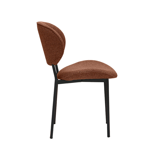 LABEL51 Eetkamerstoel Senn - Coral - Boucle - Black Frame