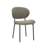 LABEL51 Eetkamerstoel Senn - Truffel grijs - Boucle - Black Frame