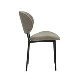 LABEL51 Eetkamerstoel Senn - Truffel grijs - Boucle - Black Frame