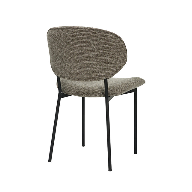 LABEL51 Eetkamerstoel Senn - Truffel grijs - Boucle - Black Frame