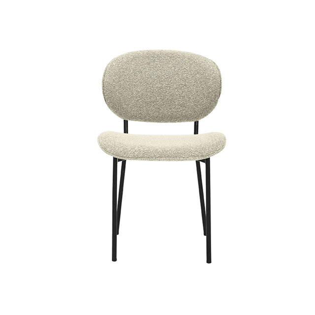 LABEL51 Eetkamerstoel Senn - Naturel - Boucle - Black Frame