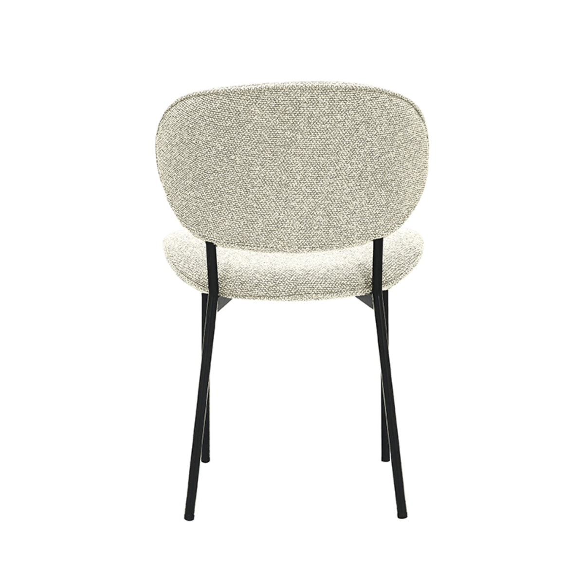 LABEL51 Eetkamerstoel Senn - Naturel - Boucle - Black Frame