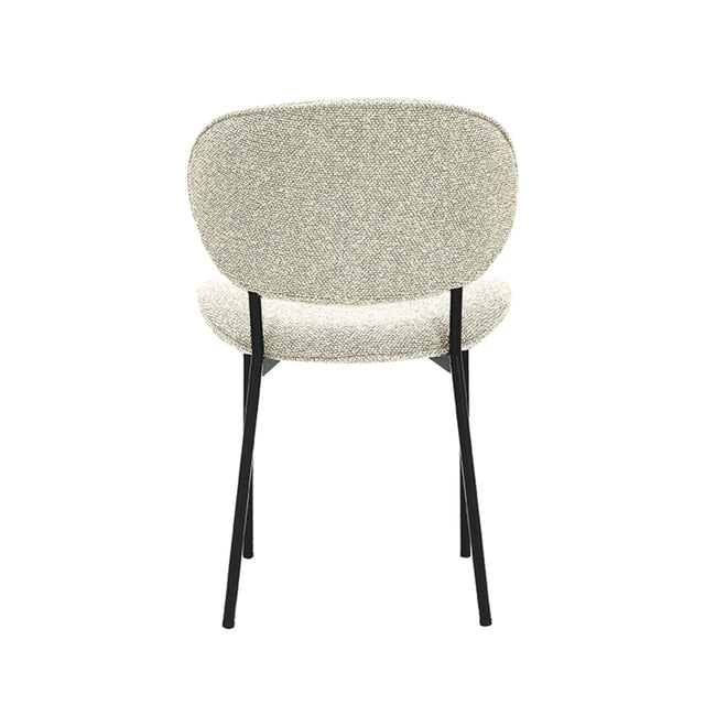 LABEL51 Eetkamerstoel Senn - Naturel - Boucle - Black Frame