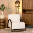 LABEL51 Fauteuil Viggo - Naturel - Boucle - Walnoot onderstel van LABEL51 – Luxe comfort op maat van PureWonen. Vraag naar de beste prijs.