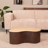 LABEL51 Salontafel Davi - Espresso - Travertin - 80 cm van LABEL51 – Luxe comfort op maat van PureWonen. Vraag naar de beste prijs.