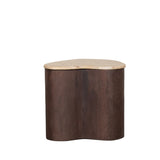 LABEL51 Bijzettafel Davi - Espresso - Travertin - 40 cm van LABEL51 – Luxe comfort op maat van PureWonen. Vraag naar de beste prijs.