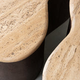 LABEL51 Bijzettafel Davi - Espresso - Travertin - 40 cm van LABEL51 – Luxe comfort op maat van PureWonen. Vraag naar de beste prijs.