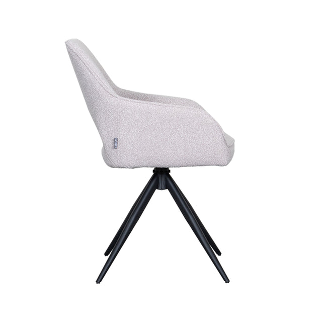 LABEL51 Eetkamerstoel Finley - Naturel - Boucle van LABEL51 – Luxe comfort op maat van PureWonen. Vraag naar de beste prijs.