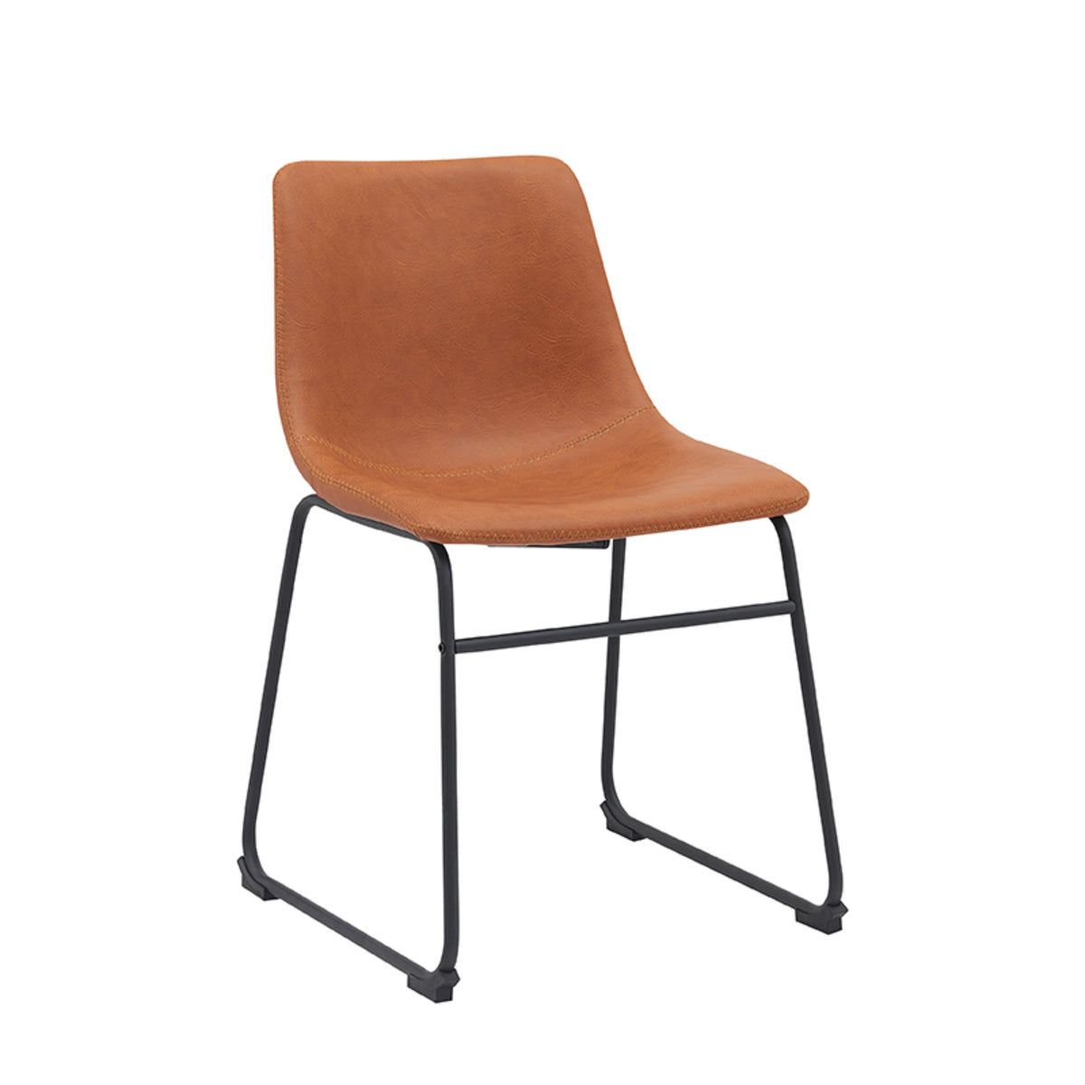 LABEL51 Eetkamerstoel Risto - Cognac - PU-Leder van LABEL51 – Luxe comfort op maat van PureWonen. Vraag naar de beste prijs.
