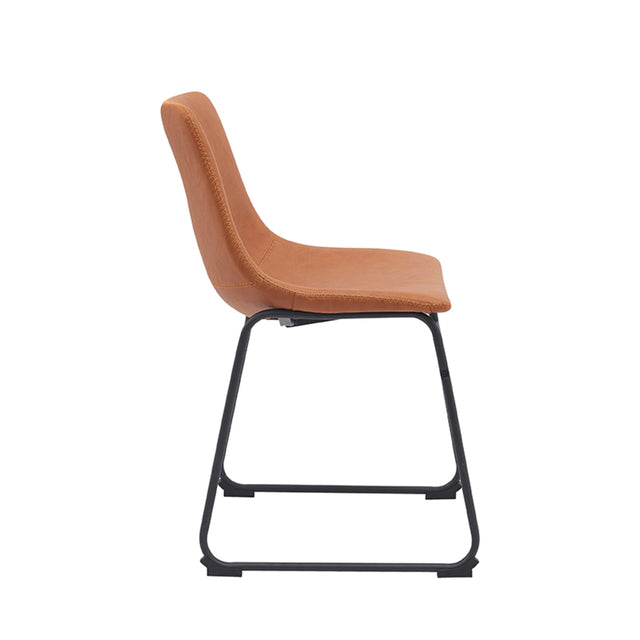 LABEL51 Eetkamerstoel Risto - Cognac - PU-Leder van LABEL51 – Luxe comfort op maat van PureWonen. Vraag naar de beste prijs.