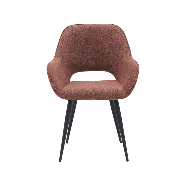 LABEL51 Eetkamerstoel Fer - Terra - Boucle van LABEL51 – Luxe comfort op maat van PureWonen. Vraag naar de beste prijs.