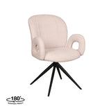 LABEL51 Eetkamerstoel Neo - Naturel - Boucle - Zwart Onderstel van LABEL51 - laagste prijs offerte van PureWonen