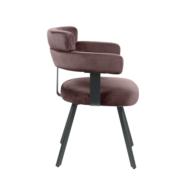 LABEL51 Eetkamerstoel Bardio - Taupe - Fluweel van LABEL51 – Luxe comfort op maat van PureWonen. Vraag naar de beste prijs.