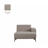 LABEL51 Bank Nero - Taupe - Micro Suede - Longchair Arm Rechts Voorstaand van LABEL51 – Luxe comfort op maat van PureWonen. Vraag naar de beste prijs.